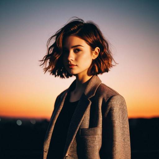 Youthful Wavy Bob with Trendy Blazer