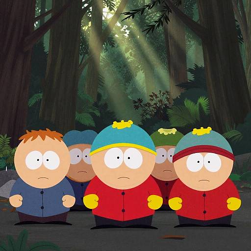 Realistic South Park Characters in Forest