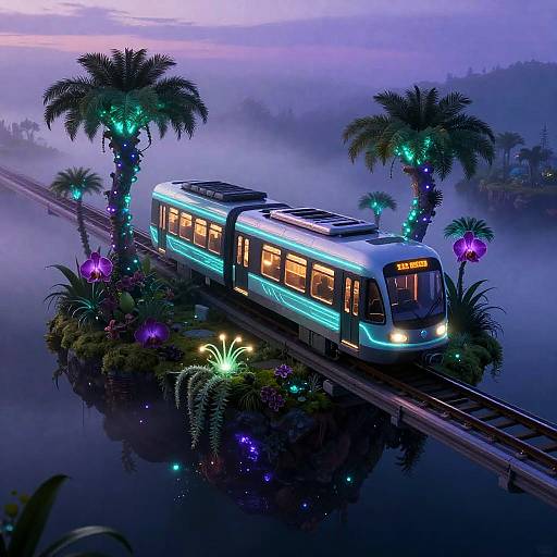 Syd Mead Inspired Luminescent Transit Island