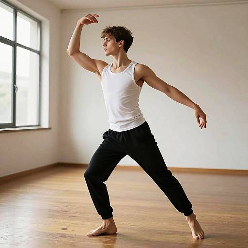 Young Male Dancer in Minimalist Studio