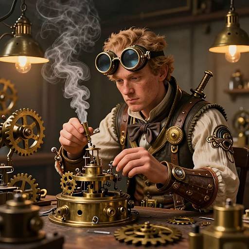 Steampunk Inventor Christensen Illustration