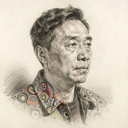 Colorful Pencil Sketch Portrait