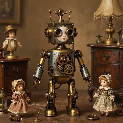 Steampunk Doll-E in Victorian Setting