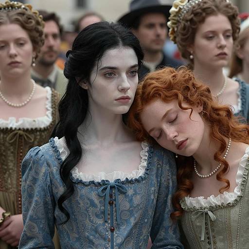 Intimate Moment Among a Crowded Gathering