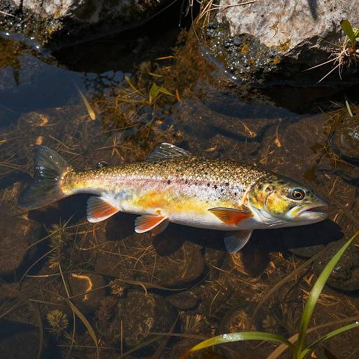 Realistic Brown Trout Underwater Scene