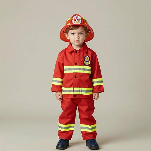 Adorable Toddler Firefighter Costume Photo