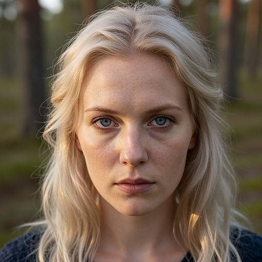 Ethereal Slavic Woman in Scandinavian Forest