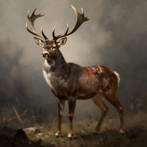 Ancient Bronze Stag Druid Portrait