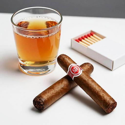 Amber Drink and Cigar Still Life