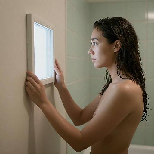 Woman Gazing at Illuminated Window