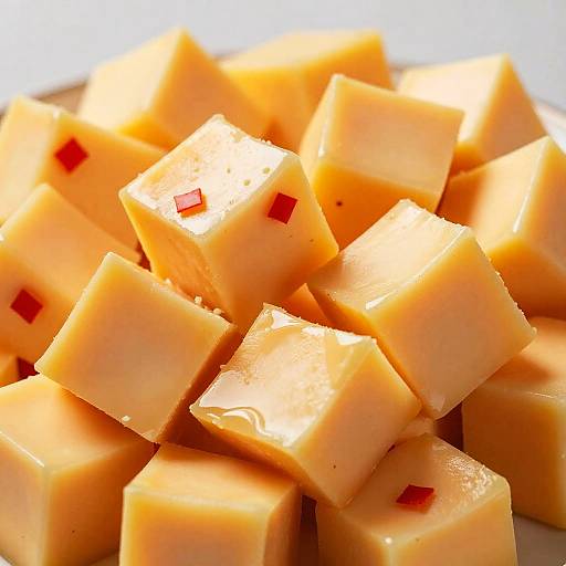 Close-Up of Melted Cheesy Chunks