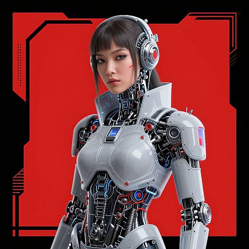 Cyberpunk Woman with Mechanical Elements