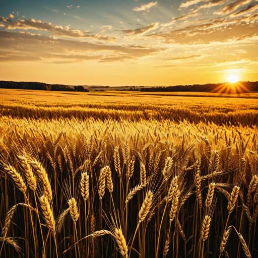 Serene Sunset Over Golden Wheat Fields