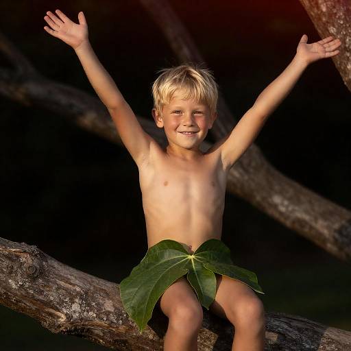 Joyful Boy in Nature's Embrace