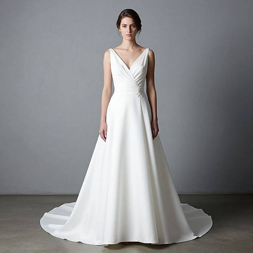 Elegant Structured Wedding Dress Portrait