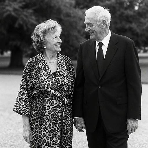 Elderly Couple's Love in Black and White
