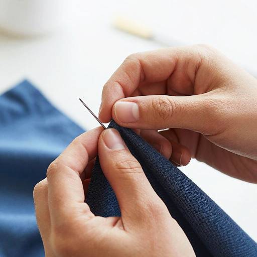 Detailed Close-Up of Hand Stitching