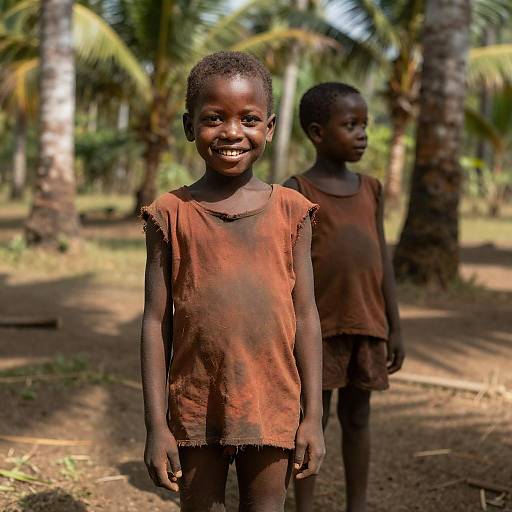 Sunlit Smiles in Tropical Palm Forest