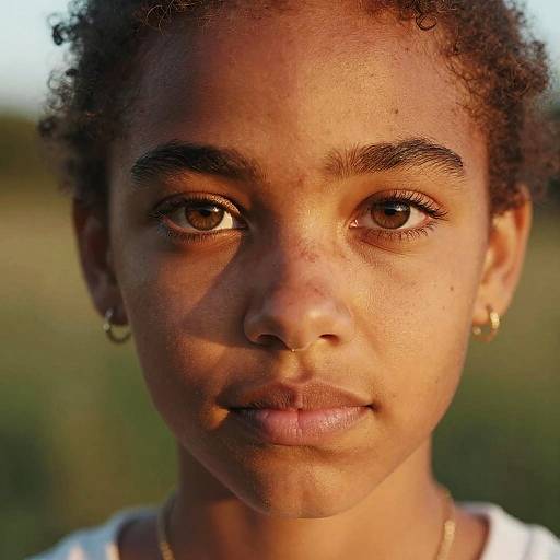 Golden Hour Portrait of Hazel-Eyed Girl