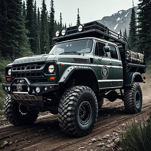 Detailed Off-Road Truck on Mountain Trail