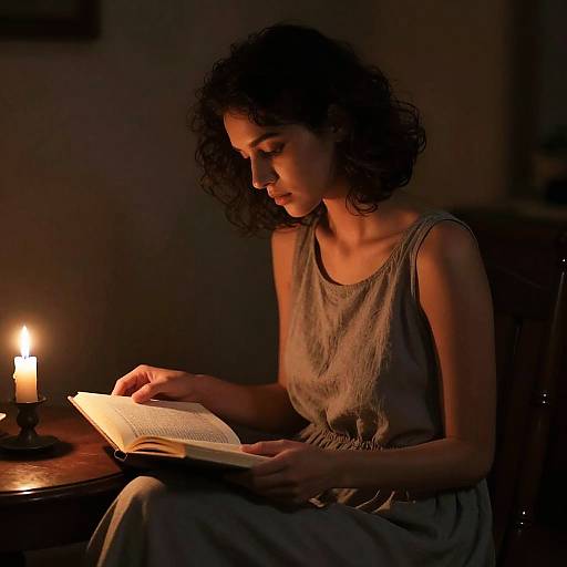 Candlelit Reading Portrait