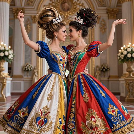 Conjoined Twins in Elegant Fusion Gowns