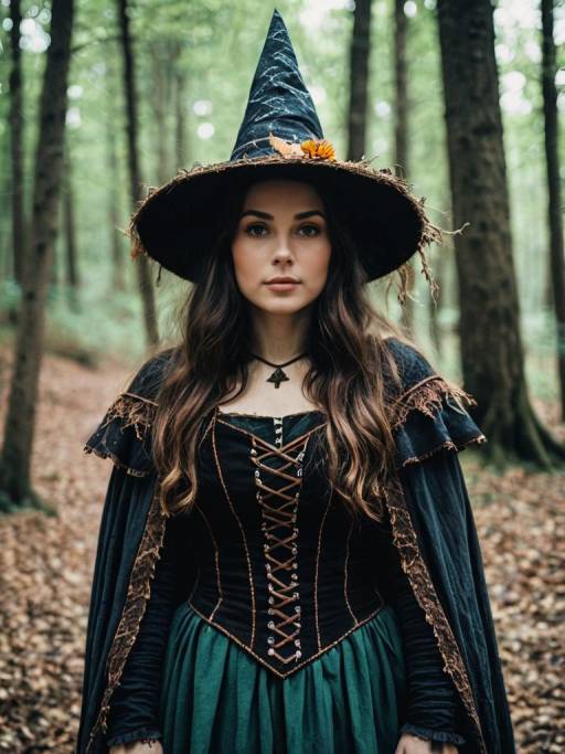 Woman in Woodland Witch Costume