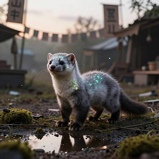 Silver Marten Rogue in Mystical Marketplace