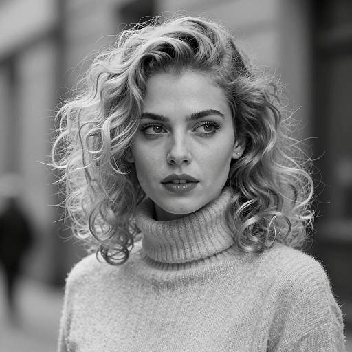 Elegant Black and White Portrait of Woman