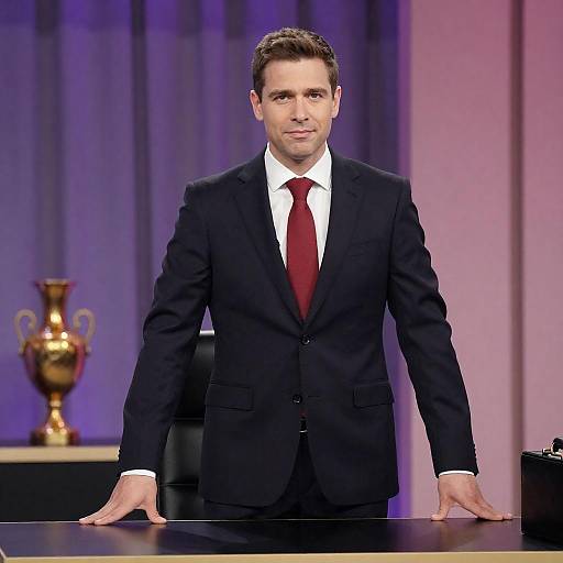 Confident Businessman at Sleek Desk