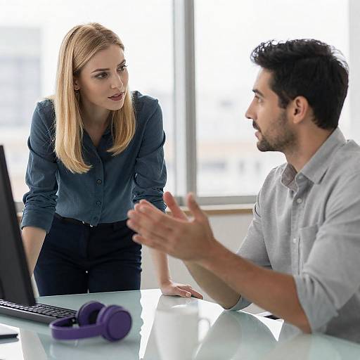 Engaged Discussion in a Modern Office