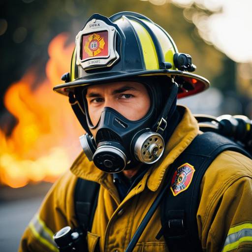 Dynamic Fiery Firefighter in Action