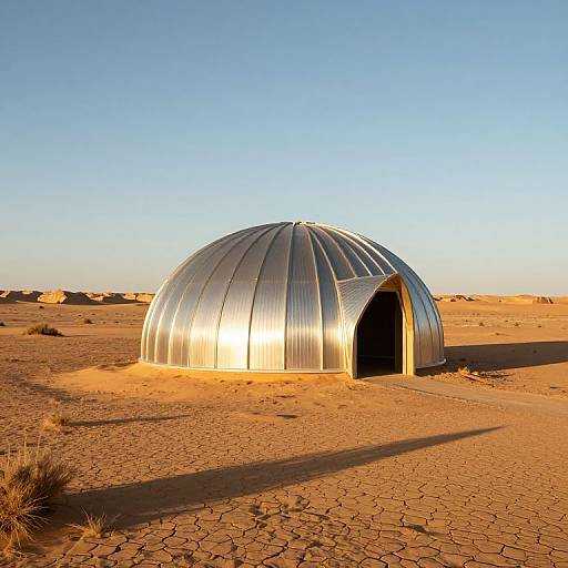 Futuristic Quonset Hut in Desert