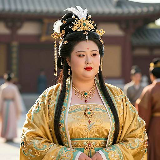 Plus Size Woman in Traditional Chinese Imperial Attire