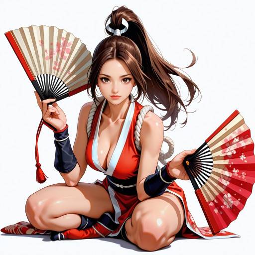 Elegant Ninja Girl with Fan
