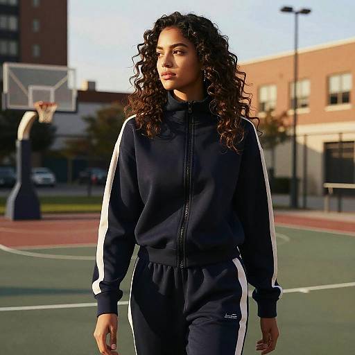 Wavy Blowout on Sporty Woman