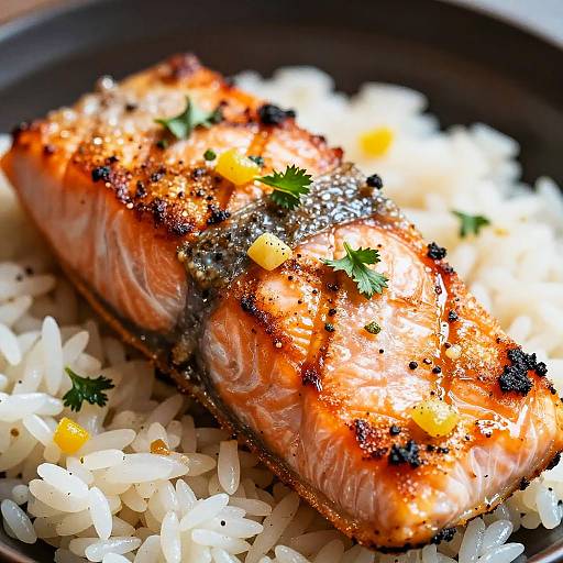 Grilled Salmon Fillet with Citrus Herb Garnish