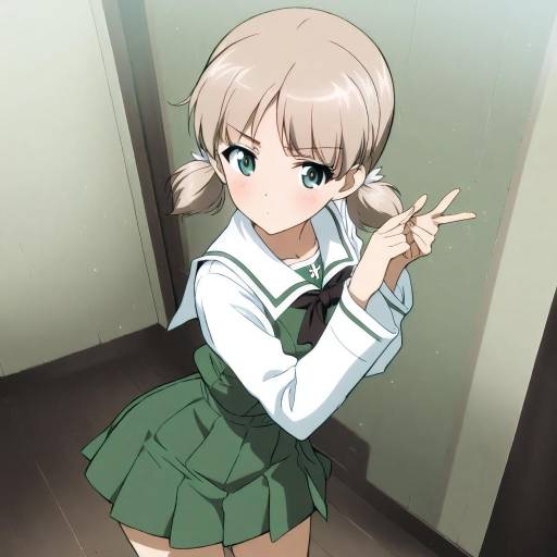Illustration of Aki (girls und panzer), girls und panzer in the style of Tanaka ryou