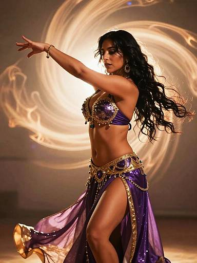 Dynamic Amethyst Belly Dance Portrait