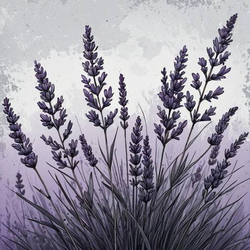 Digital Painting of Lavender Flowers