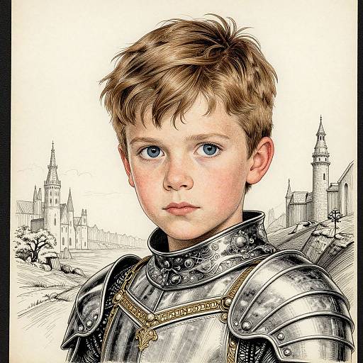Medieval Portrait of Boy in Armor