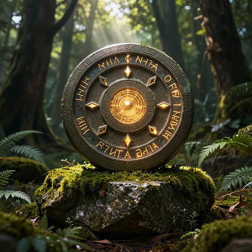 Ancient Artifact in Enchanted Forest