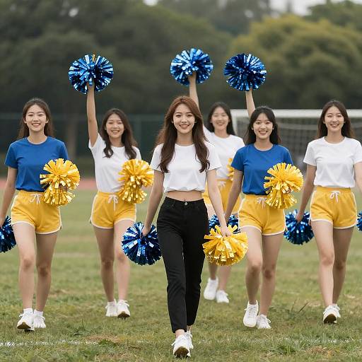 Cheerleaders Celebrating in the Sunshine