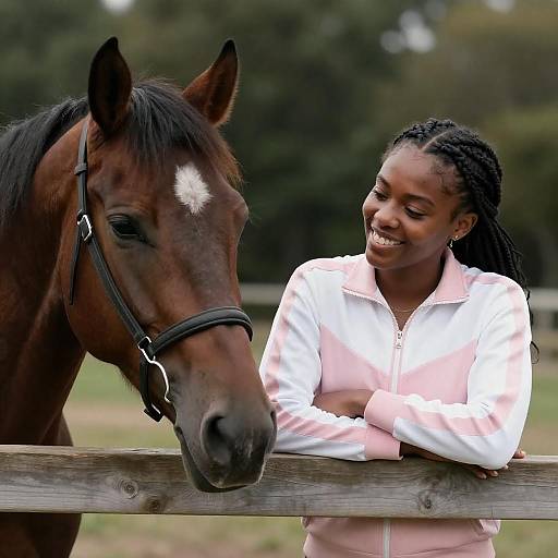Joyful Interaction with a Beautiful Horse