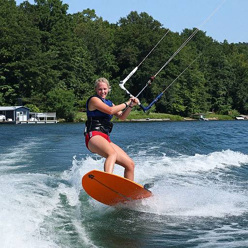 Woman Wakeboarding on Smith Mountain Lake