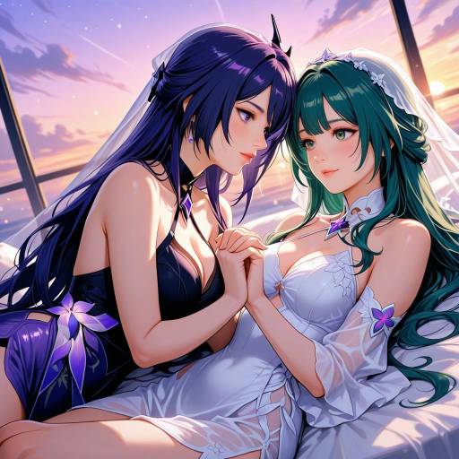 Cowgirl at Sunset: A Shy Embrace