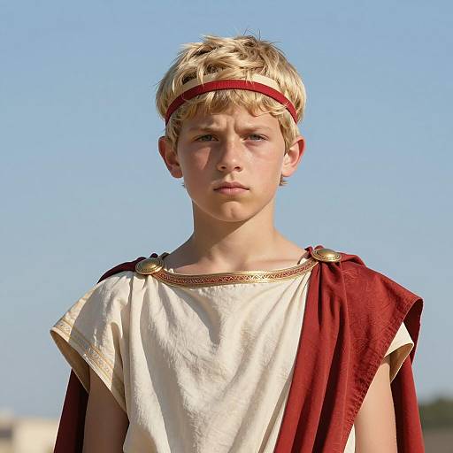 Young Boy in Ancient Greek Costume