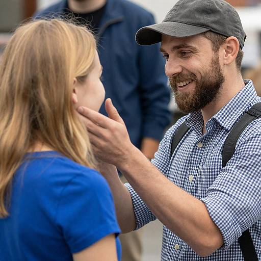 Joyful Couple in a Lively Setting