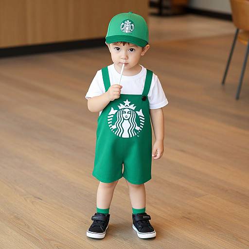 Child in Starbucks Costume