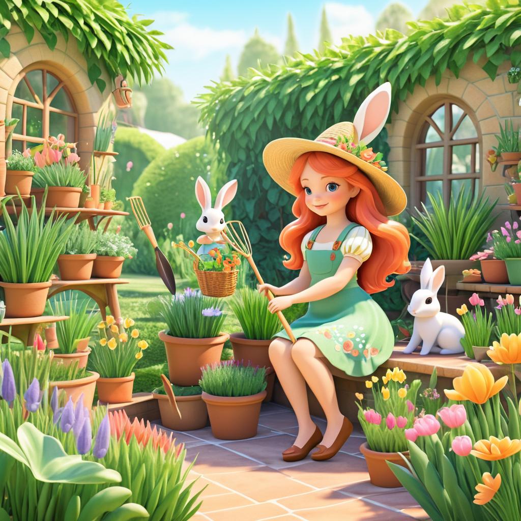 Charming Mermaid Rabbit Gardening for Summer